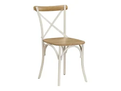 Sillas con respaldo cruzado 4 uds madera maciza de mango blanco