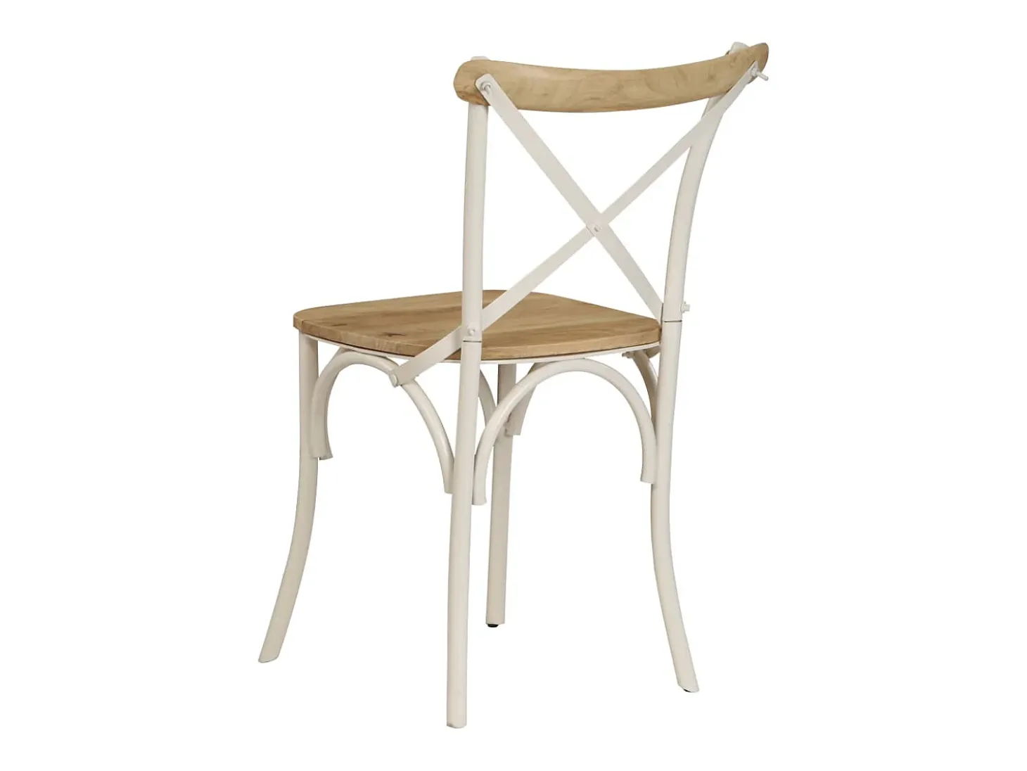 Sillas con respaldo cruzado 4 uds madera maciza de mango blanco