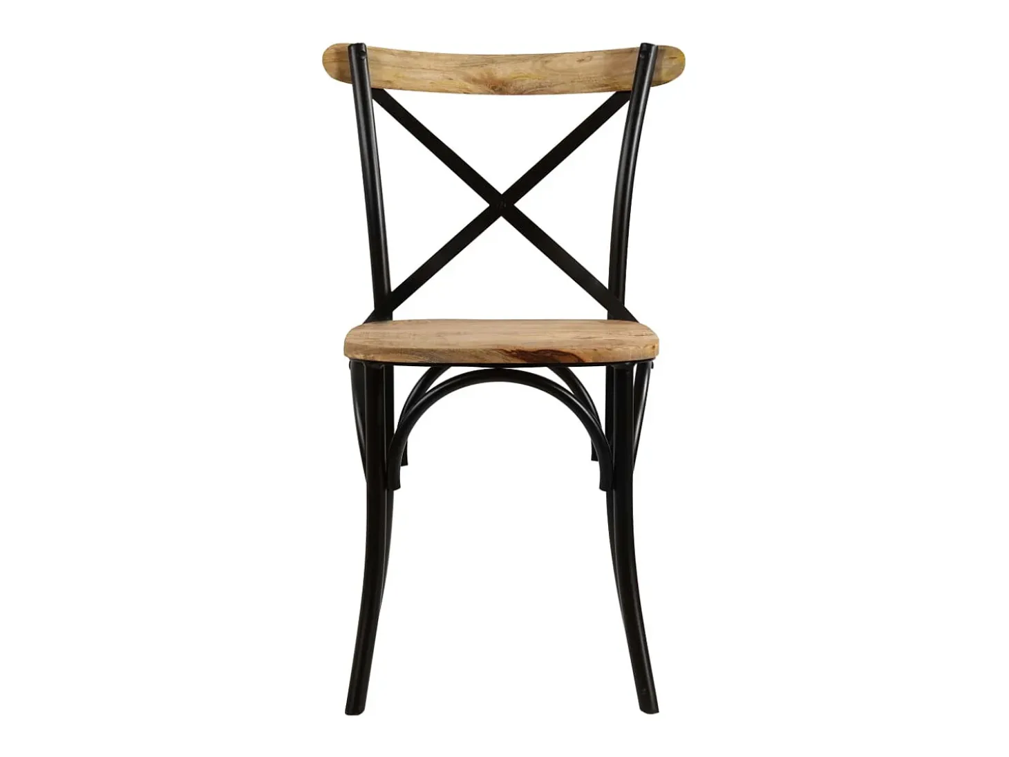 Sillas con respaldo cruzado 4 unidades madera maciza de mango negro