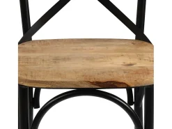 Sillas con respaldo cruzado 4 unidades madera maciza de mango negro