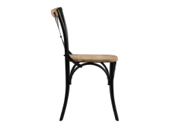 Sillas con respaldo cruzado 4 unidades madera maciza de mango negro