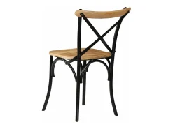 Sillas con respaldo cruzado 4 unidades madera maciza de mango negro
