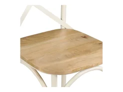 Sillas con respaldo cruzado 4 unidades madera maciza de mango blanco