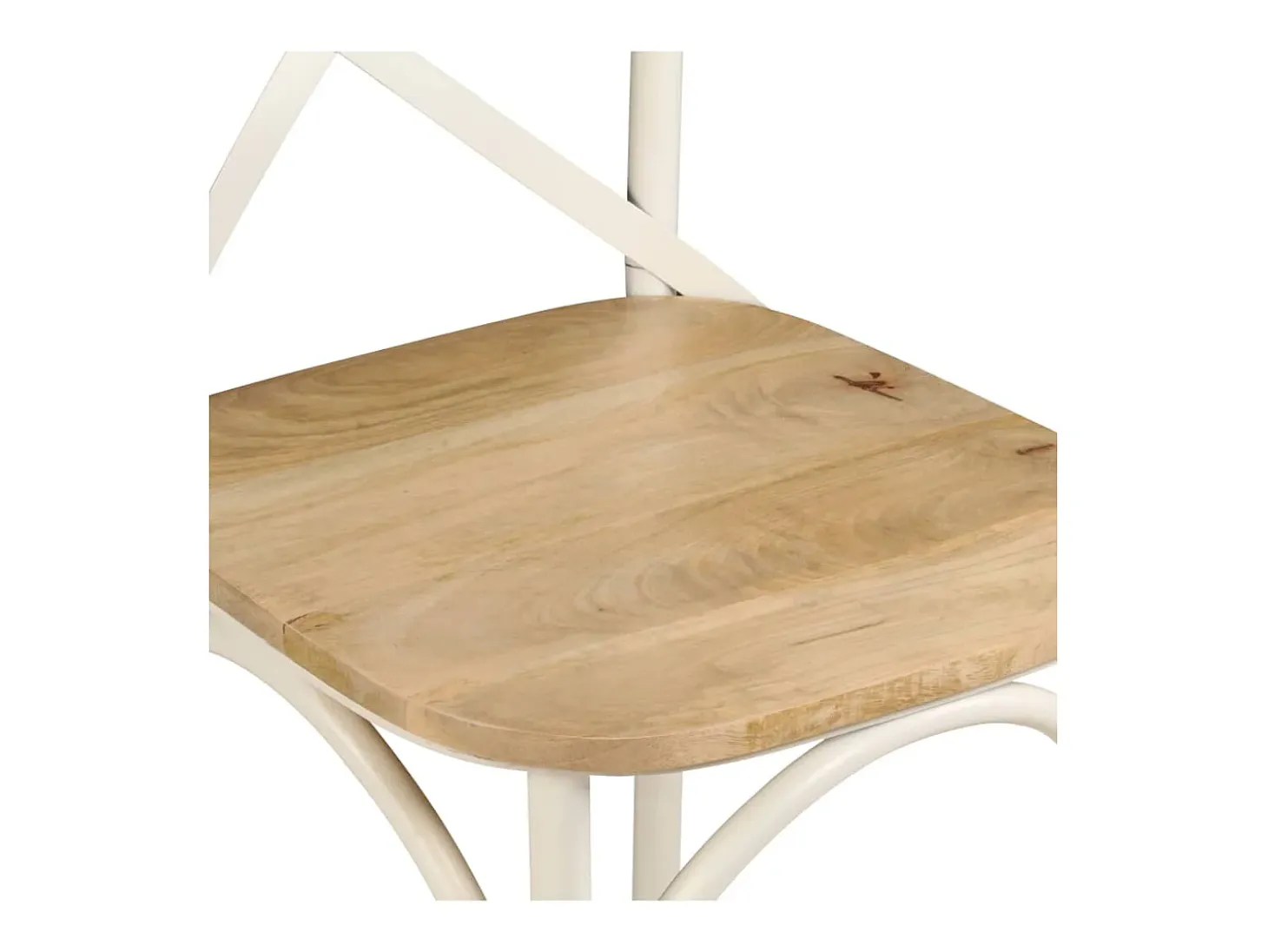 Sillas con respaldo cruzado 4 unidades madera maciza de mango blanco
