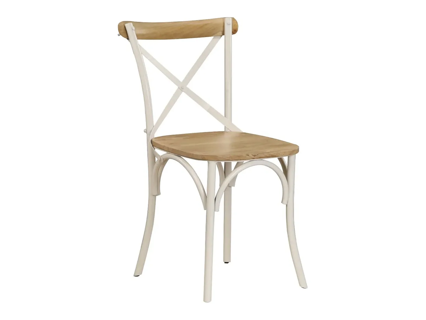 Sillas con respaldo cruzado 4 unidades madera maciza de mango blanco