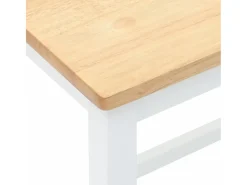 Sillas de bar 2 uds madera maciza blanca caucho