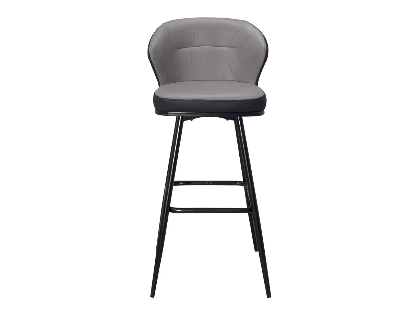 Sillas de bar giratorias acolchadas, altura del asiento 72 cm, lote de 2, DANA (Gris y Negro)