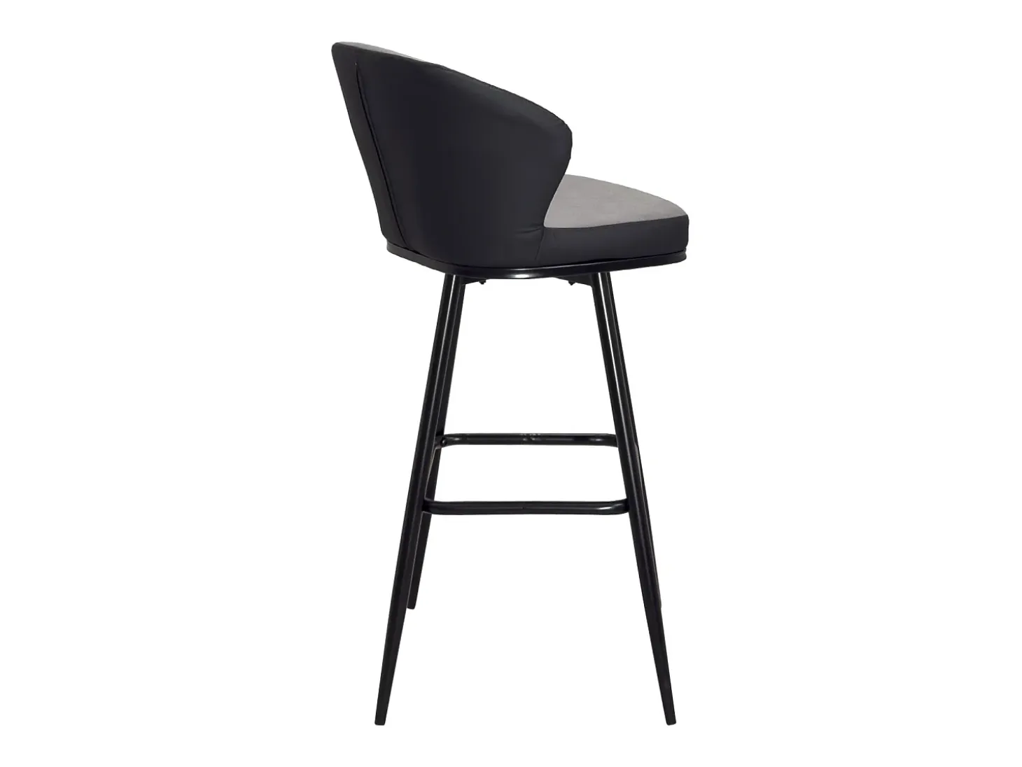 Sillas de bar giratorias acolchadas, altura del asiento 72 cm, lote de 2, DANA (Gris y Negro)