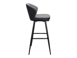 Sillas de bar giratorias acolchadas, altura del asiento 72 cm, lote de 2, DANA (Gris y Negro)
