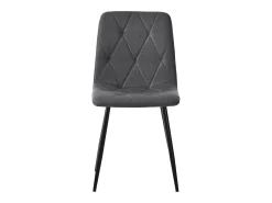 Sillas de comedor (4 piezas), lino gris oscuro, patas de metal negro, respaldo de arpillera (45x40x86 cm)