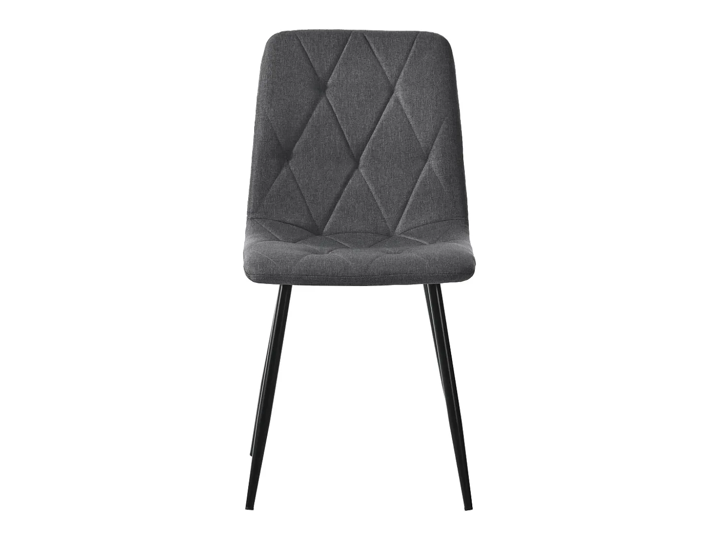 Sillas de comedor (4 piezas), lino gris oscuro, patas de metal negro, respaldo de arpillera (45x40x86 cm)