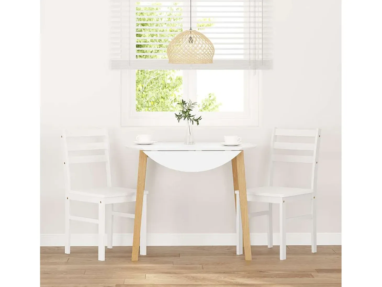 Sillas de comedor 2 piezas madera maciza de caucho blanco