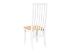 Sillas de comedor 2 piezas madera maciza de caucho blanco