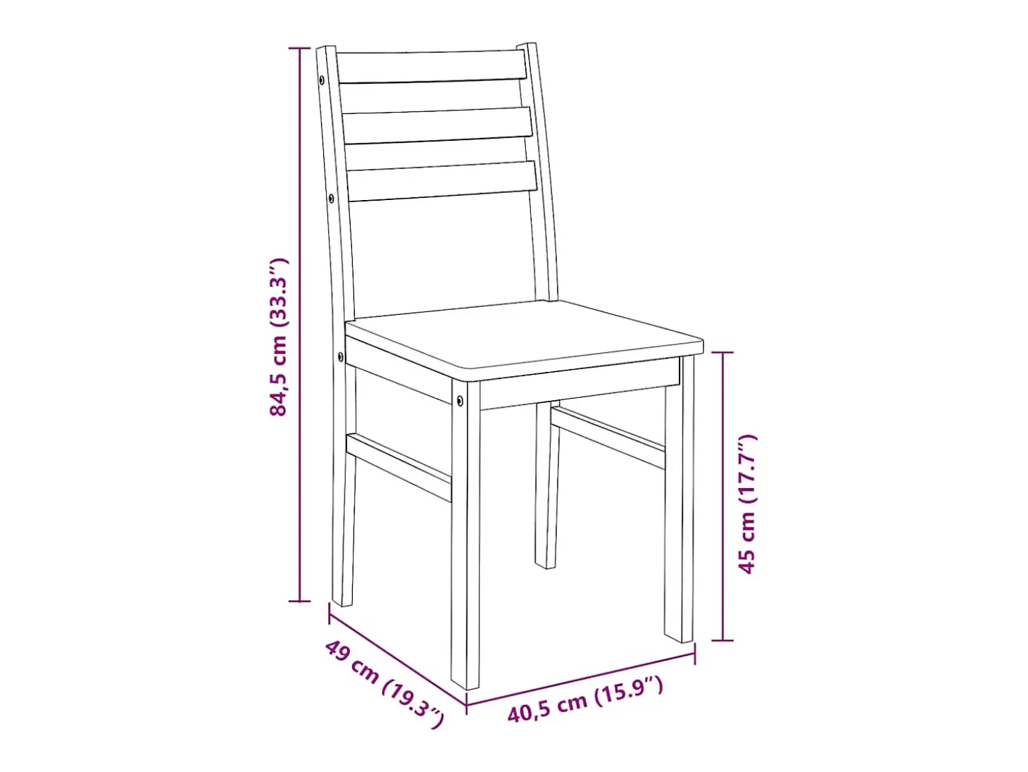 Sillas de comedor 2 piezas madera maciza de caucho