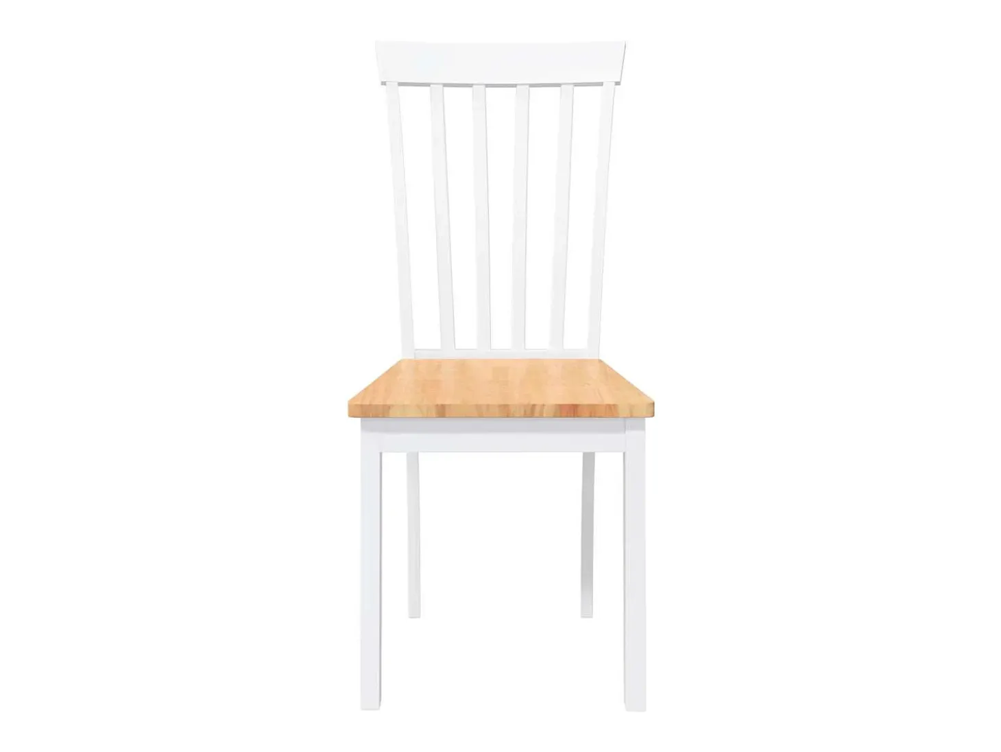 Sillas de comedor 2 piezas madera maciza de caucho blanco
