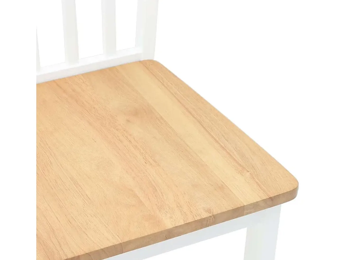 Sillas de comedor 2 piezas madera maciza de caucho blanco
