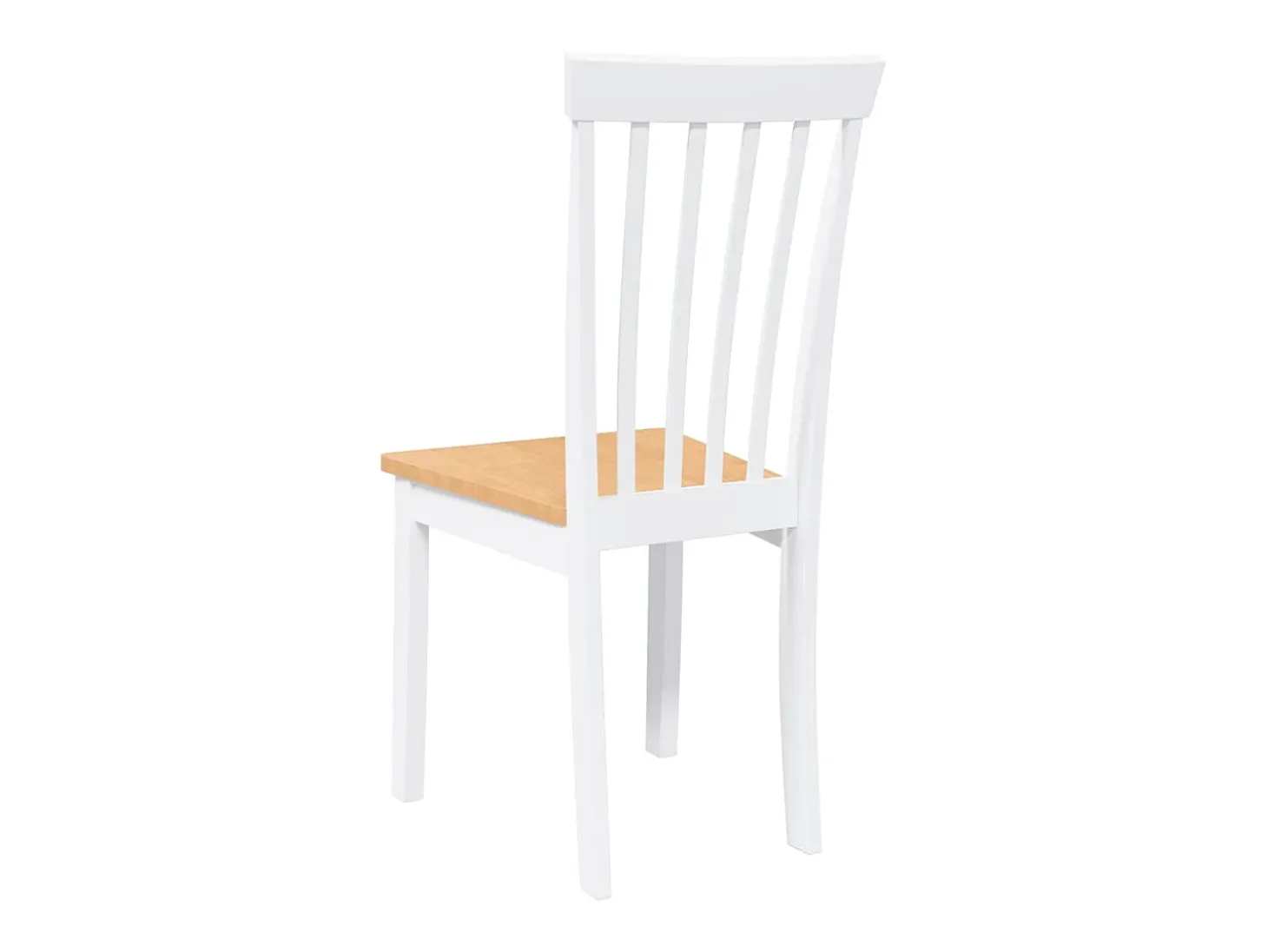 Sillas de comedor 2 piezas madera maciza de caucho blanco