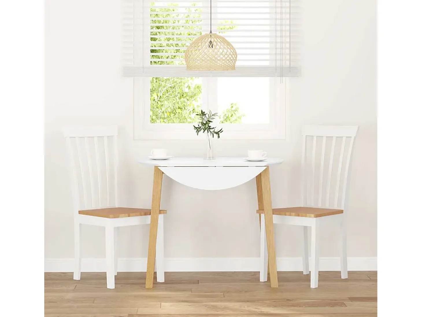 Sillas de comedor 2 piezas madera maciza de caucho blanco