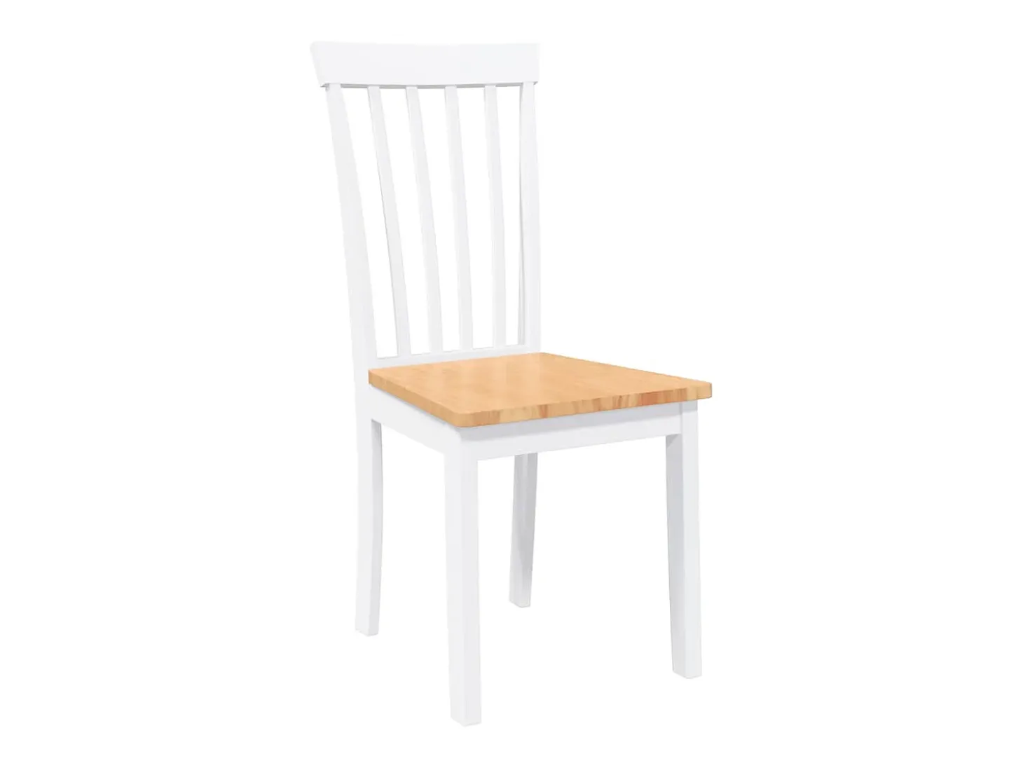 Sillas de comedor 2 piezas madera maciza de caucho blanco