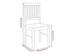 Sillas de comedor 2 piezas madera maciza de caucho