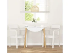 Sillas de comedor 2 piezas madera maciza de caucho blanco