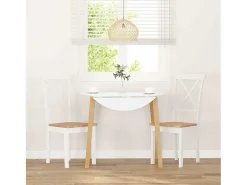 Sillas de comedor 2 piezas madera maciza de caucho blanco