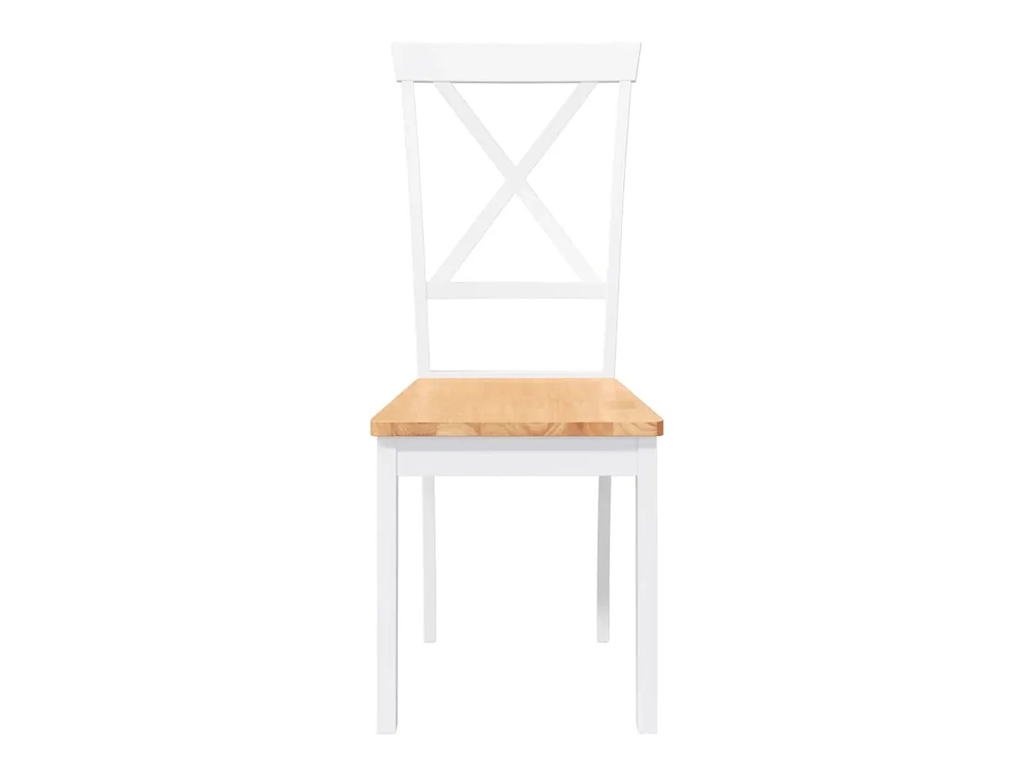 Sillas de comedor 2 piezas madera maciza de caucho blanco