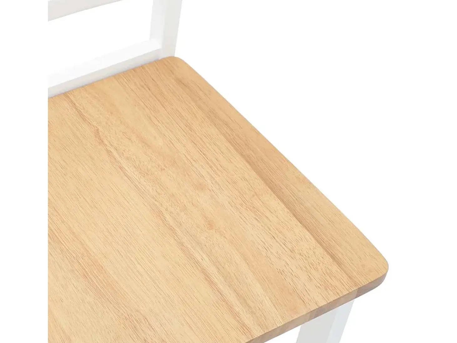 Sillas de comedor 2 piezas madera maciza de caucho blanco