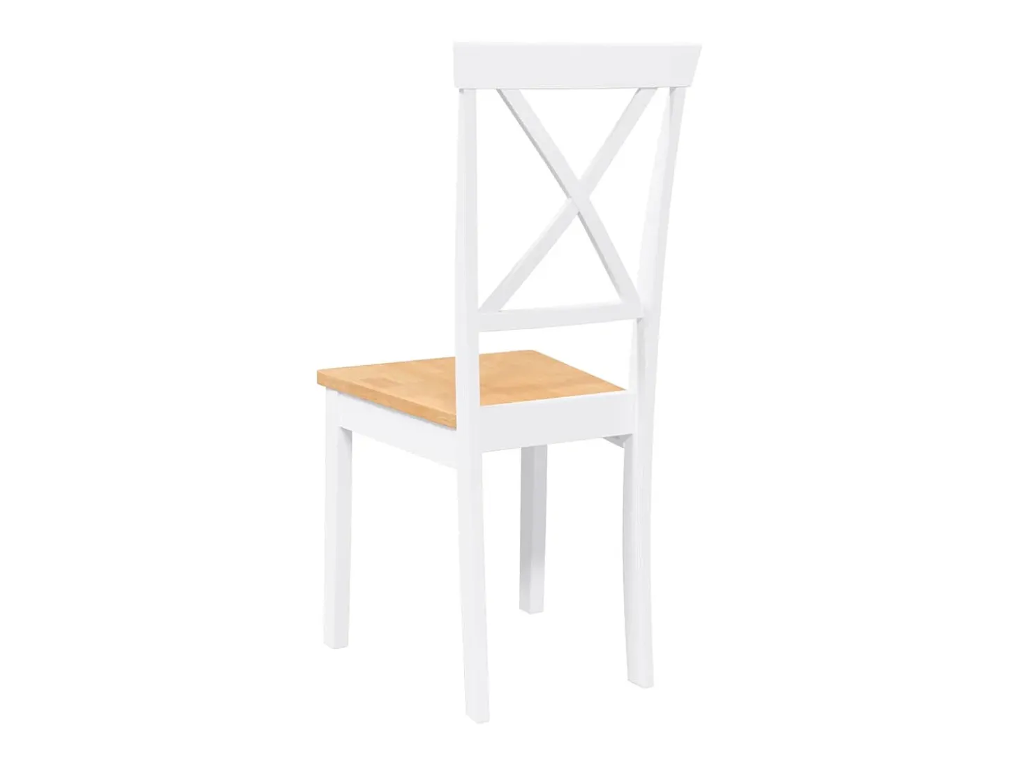 Sillas de comedor 2 piezas madera maciza de caucho blanco