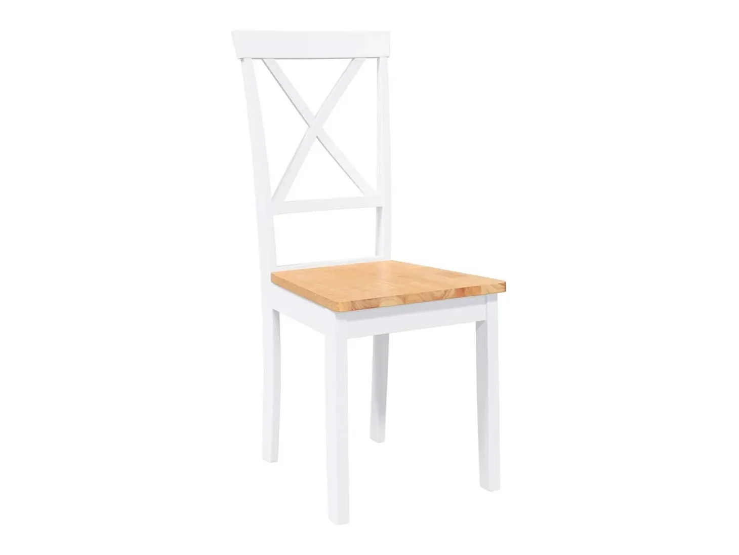 Sillas de comedor 2 piezas madera maciza de caucho blanco