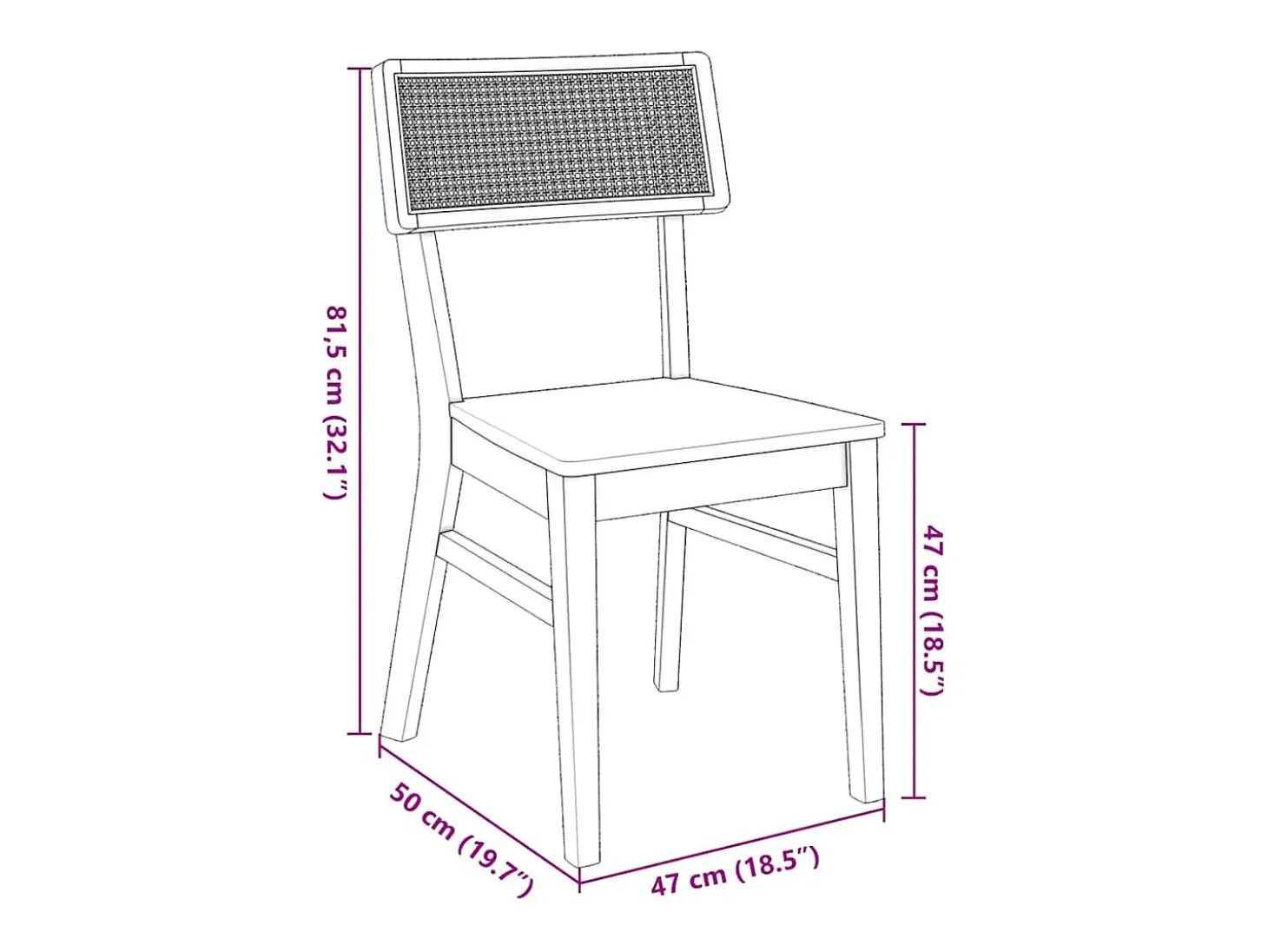 Sillas de comedor 2 piezas madera maciza de caucho