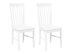 Sillas de comedor 2 piezas madera maciza de caucho blanco
