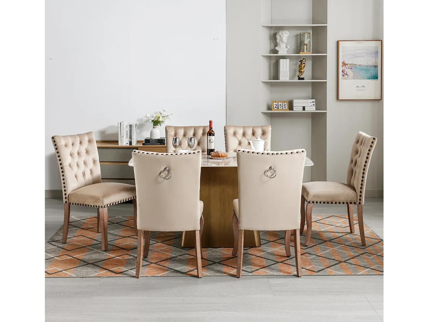 Sillas de comedor (4 piezas), sillones de terciopelo sherpa, reposabrazos, cojín grueso, color verde (52,5 x 48 x 83,7 cm)