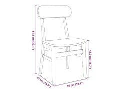 Sillas de comedor 2 piezas madera maciza de caucho
