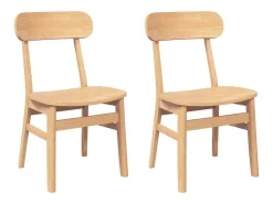 Sillas de comedor 2 piezas madera maciza de caucho