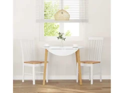 Sillas de comedor 2 piezas madera maciza de caucho blanco