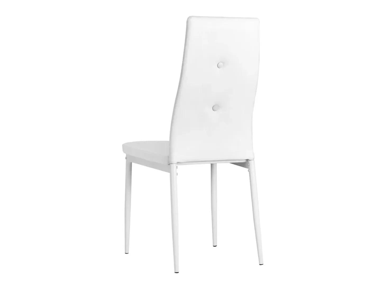 Sillas de comedor 6 uds cuero sintético blanco