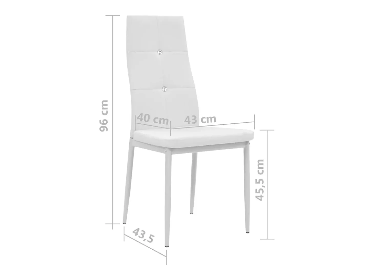 Sillas de comedor 6 uds cuero sintético blanco