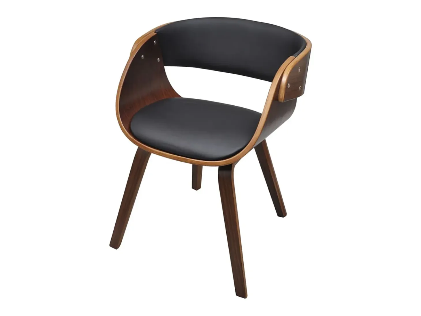Sillas de comedor 6 uds cuero sintético marrón