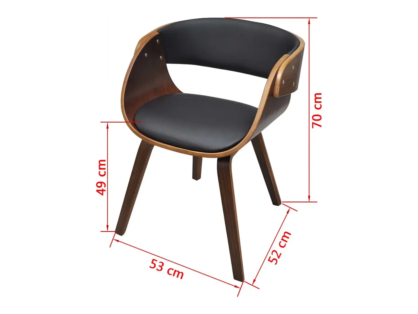 Sillas de comedor 2 uds madera curvada y cuero sintético marrón