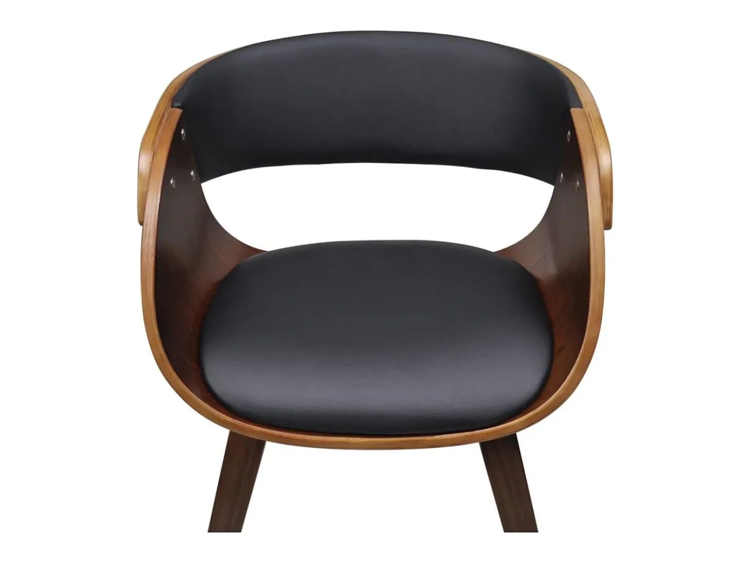 Sillas de comedor 2 uds madera curvada y cuero sintético marrón