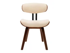 Sillas de comedor 2 uds madera curvada y cuero sintético crema ES482314