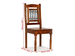 Sillas de comedor 2 uds madera maciza color miel clásico
