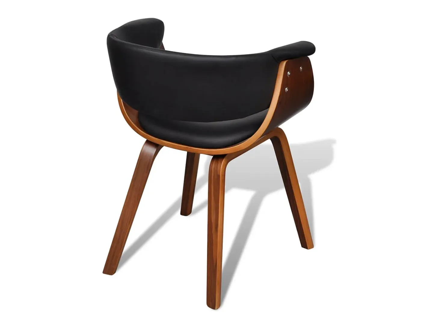 Sillas de comedor 4 uds madera curvada y cuero sintético