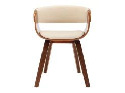 Sillas de comedor 2 uds madera curvada y cuero sintético crema ES906938