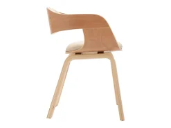 Sillas de comedor 4 uds madera curvada y cuero sintético