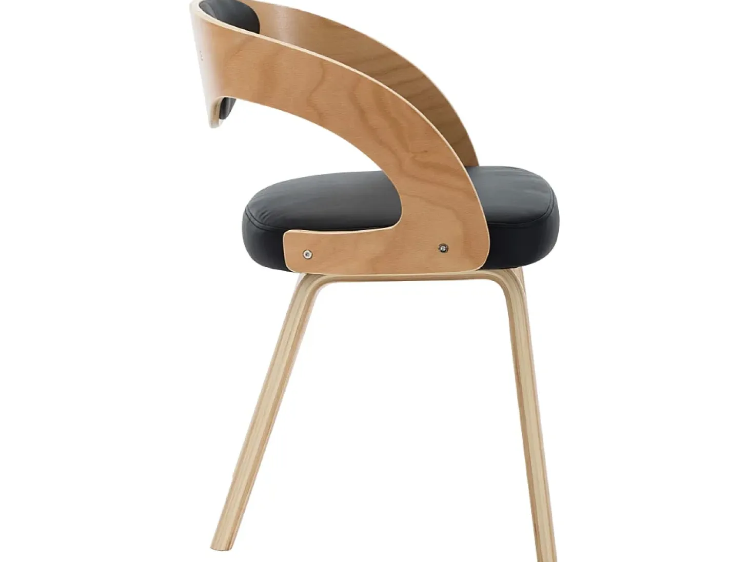 Sillas de comedor 2 uds madera curvada y cuero sintético negro ES36761