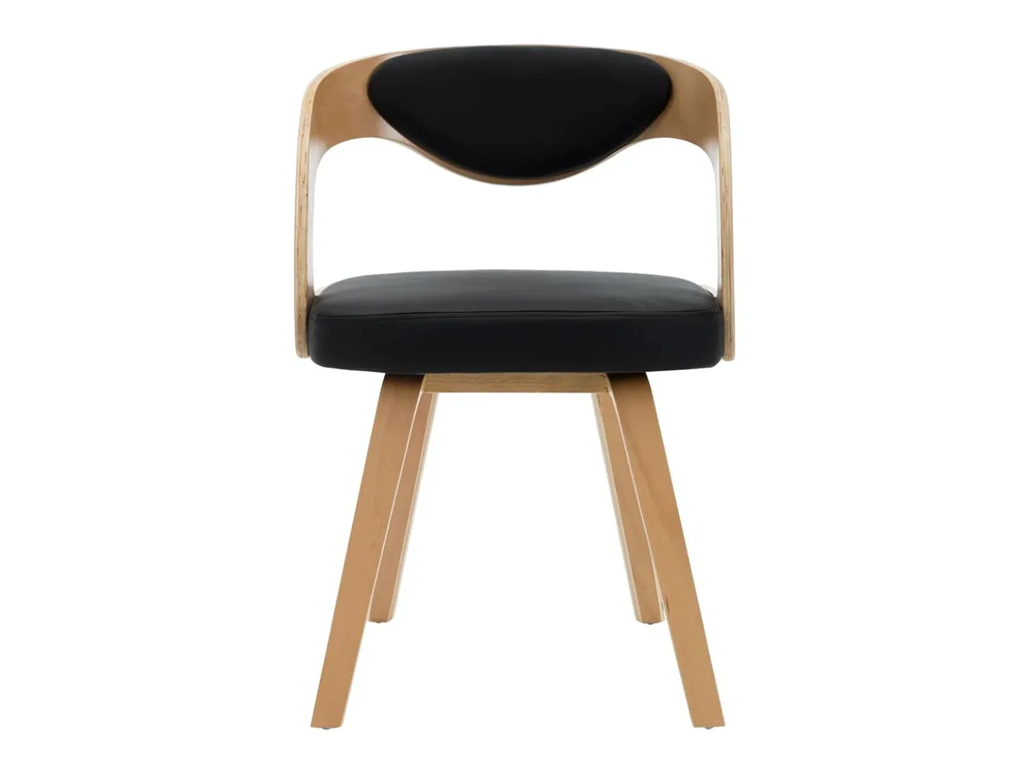 Sillas de comedor 2 uds madera curvada y cuero sintético negro ES36761
