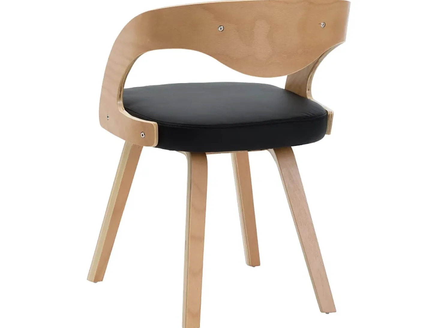 Sillas de comedor 2 uds madera curvada y cuero sintético negro ES36761