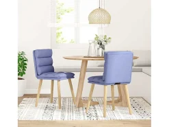 Sillas de comedor 2 uds tela azul jeans